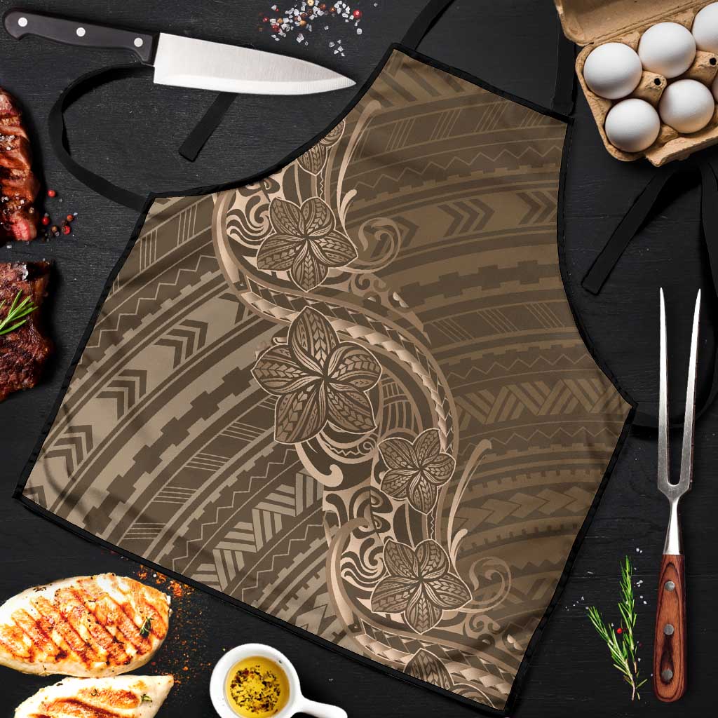 Brown Polynesia Plumeria Tattoo Apron LT14 Brown - Polynesian Pride