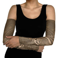 Brown Polynesia Plumeria Tattoo Arm Sleeves LT14 - Polynesian Pride
