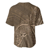 Brown Polynesia Plumeria Tattoo Baseball Jersey LT14 - Polynesian Pride