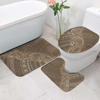 Brown Polynesia Plumeria Tattoo Bathroom Set LT14 - Polynesian Pride