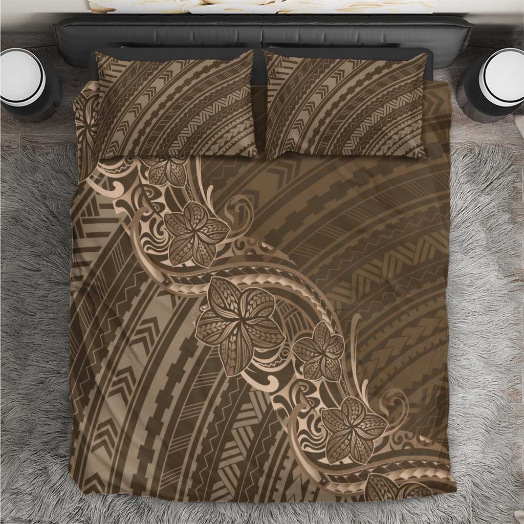 Brown Polynesia Plumeria Tattoo Bedding Set LT14 Brown - Polynesian Pride
