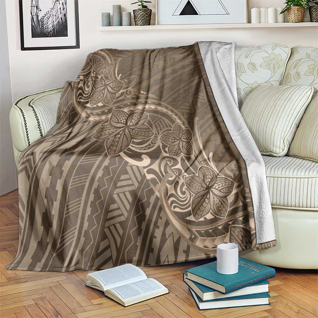 Brown Polynesia Plumeria Tattoo Blanket LT14 Brown - Polynesian Pride