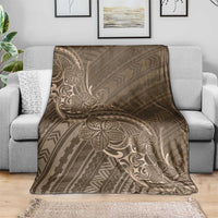 Brown Polynesia Plumeria Tattoo Blanket LT14 - Polynesian Pride