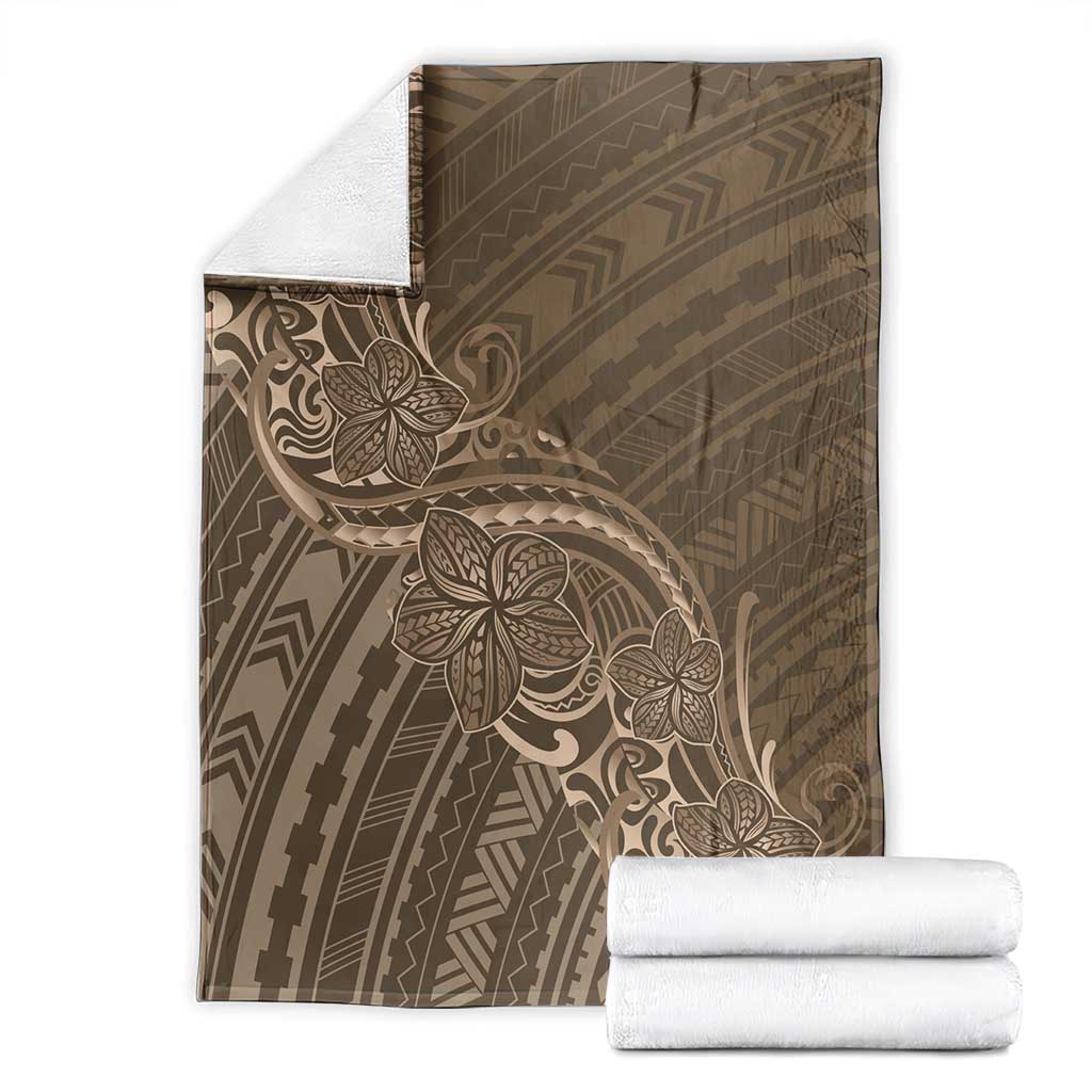 Brown Polynesia Plumeria Tattoo Blanket LT14 - Polynesian Pride