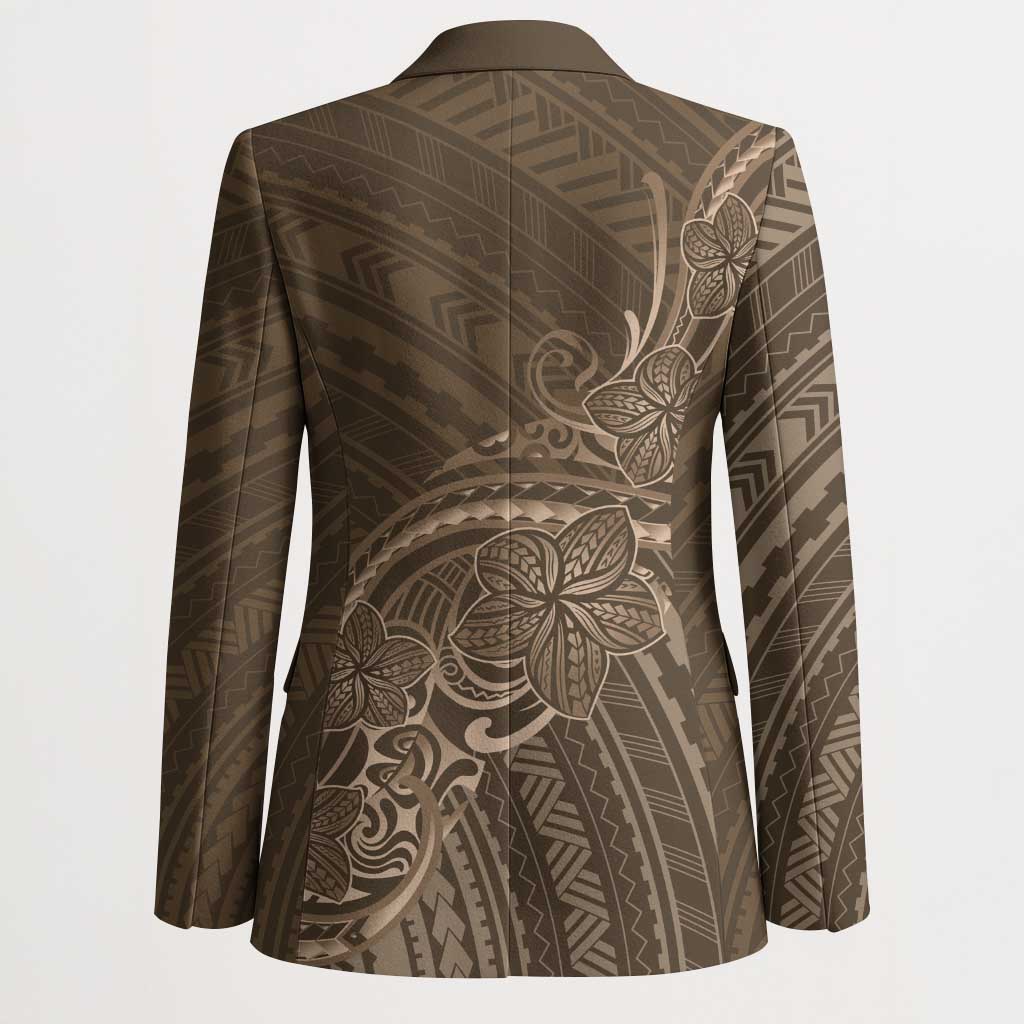 Brown Polynesia Plumeria Tattoo Blazer LT14 - Polynesian Pride