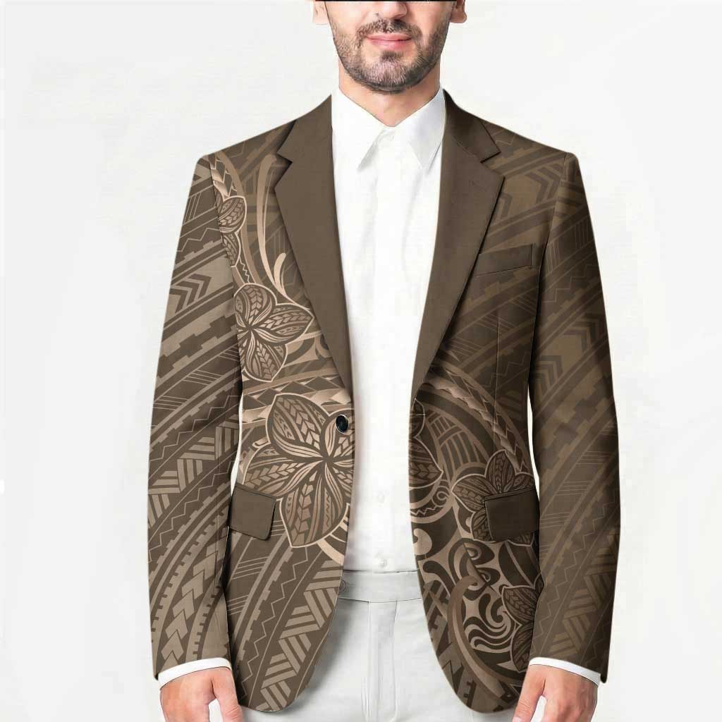 Brown Polynesia Plumeria Tattoo Blazer LT14 - Polynesian Pride