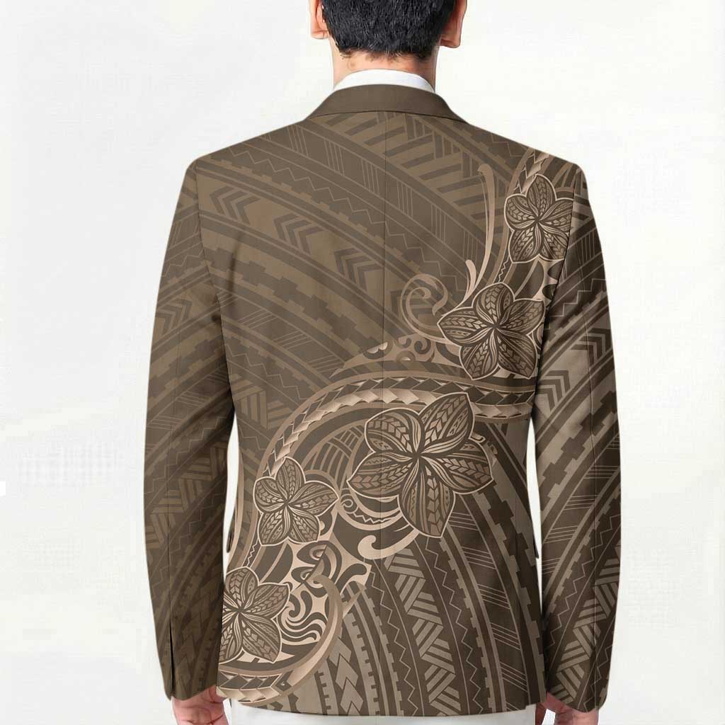 Brown Polynesia Plumeria Tattoo Blazer LT14 - Polynesian Pride