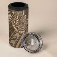 Brown Polynesia Plumeria Tattoo 4 in 1 Can Cooler Tumbler LT14 - Polynesian Pride