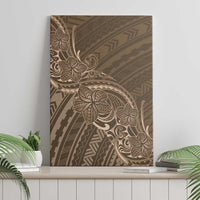 Brown Polynesia Plumeria Tattoo Canvas Wall Art LT14 - Polynesian Pride