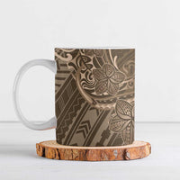 Brown Polynesia Plumeria Tattoo Ceramic Mug LT14 Brown - Polynesian Pride