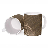 Brown Polynesia Plumeria Tattoo Ceramic Mug LT14 - Polynesian Pride