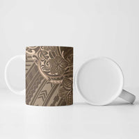 Brown Polynesia Plumeria Tattoo Ceramic Mug LT14 - Polynesian Pride