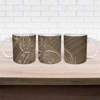 Brown Polynesia Plumeria Tattoo Ceramic Mug LT14 - Polynesian Pride