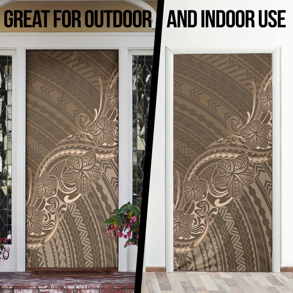 Brown Polynesia Plumeria Tattoo Door Cover LT14 - Polynesian Pride