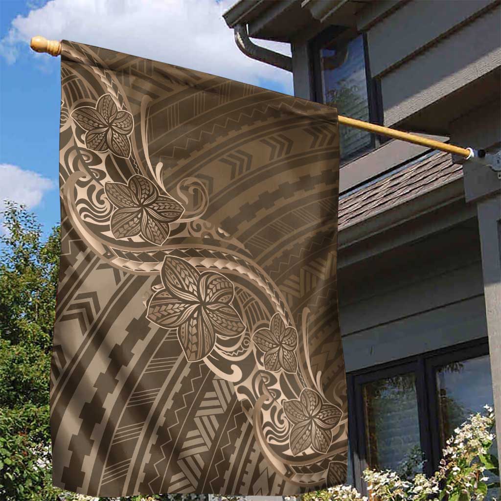 Brown Polynesia Plumeria Tattoo Garden Flag LT14 - Polynesian Pride