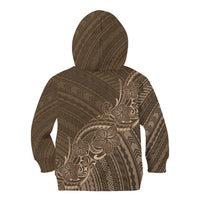 Brown Polynesia Plumeria Tattoo Kid Hoodie