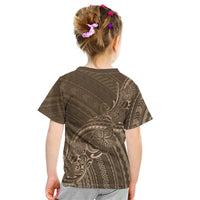 Brown Polynesia Plumeria Tattoo Kid T Shirt LT14 - Polynesian Pride
