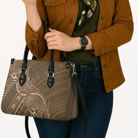Brown Polynesia Plumeria Tattoo Leather Bag LT14 - Polynesian Pride