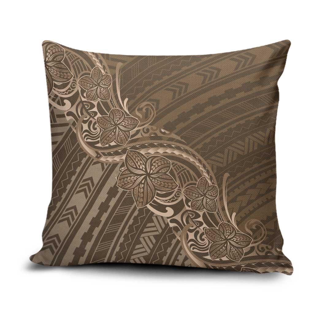 Brown Polynesia Plumeria Tattoo Pillow Cover LT14 Brown - Polynesian Pride