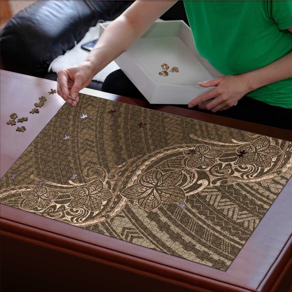 Brown Polynesia Plumeria Tattoo Puzzle LT14 - Polynesian Pride