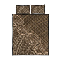 Brown Polynesia Plumeria Tattoo Quilt Bed Set LT14 - Polynesian Pride