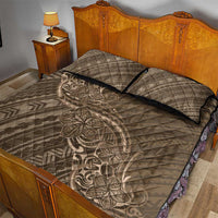 Brown Polynesia Plumeria Tattoo Quilt Bed Set LT14 - Polynesian Pride