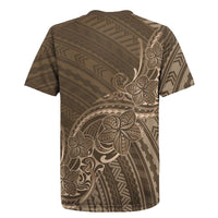 Brown Polynesia Plumeria Tattoo Rugby Jersey LT14 - Polynesian Pride