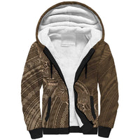 Brown Polynesia Plumeria Tattoo Sherpa Hoodie LT14 Unisex Brown - Polynesian Pride