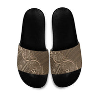 Brown Polynesia Plumeria Tattoo Slide Sandals LT14 Brown - Polynesian Pride