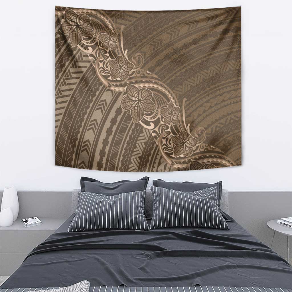 Brown Polynesia Plumeria Tattoo Tapestry LT14 - Polynesian Pride