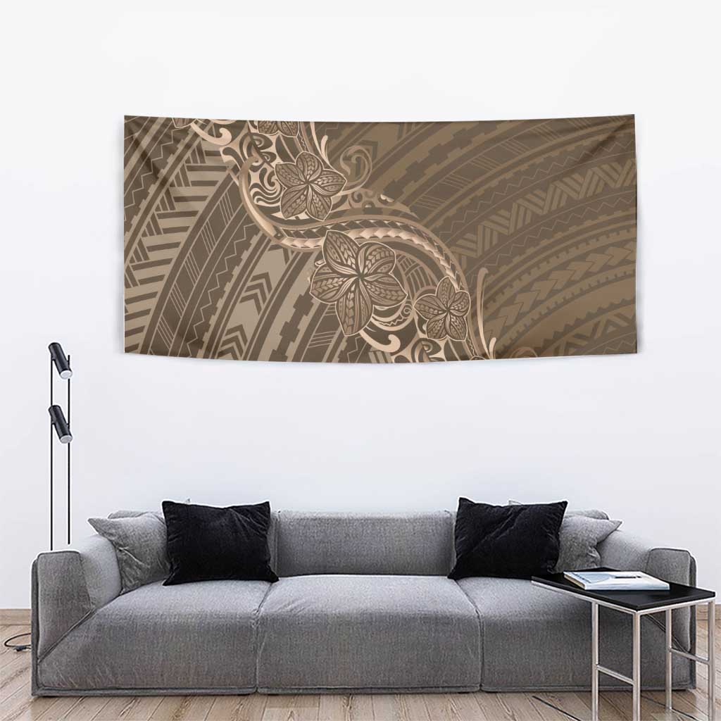 Brown Polynesia Plumeria Tattoo Tapestry LT14 - Polynesian Pride