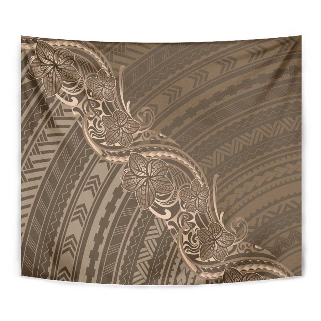 Brown Polynesia Plumeria Tattoo Tapestry LT14 - Polynesian Pride