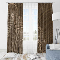 Brown Polynesia Plumeria Tattoo Window Curtain LT14 - Polynesian Pride