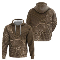 Brown Polynesia Plumeria Tattoo Zip Hoodie LT14 - Polynesian Pride