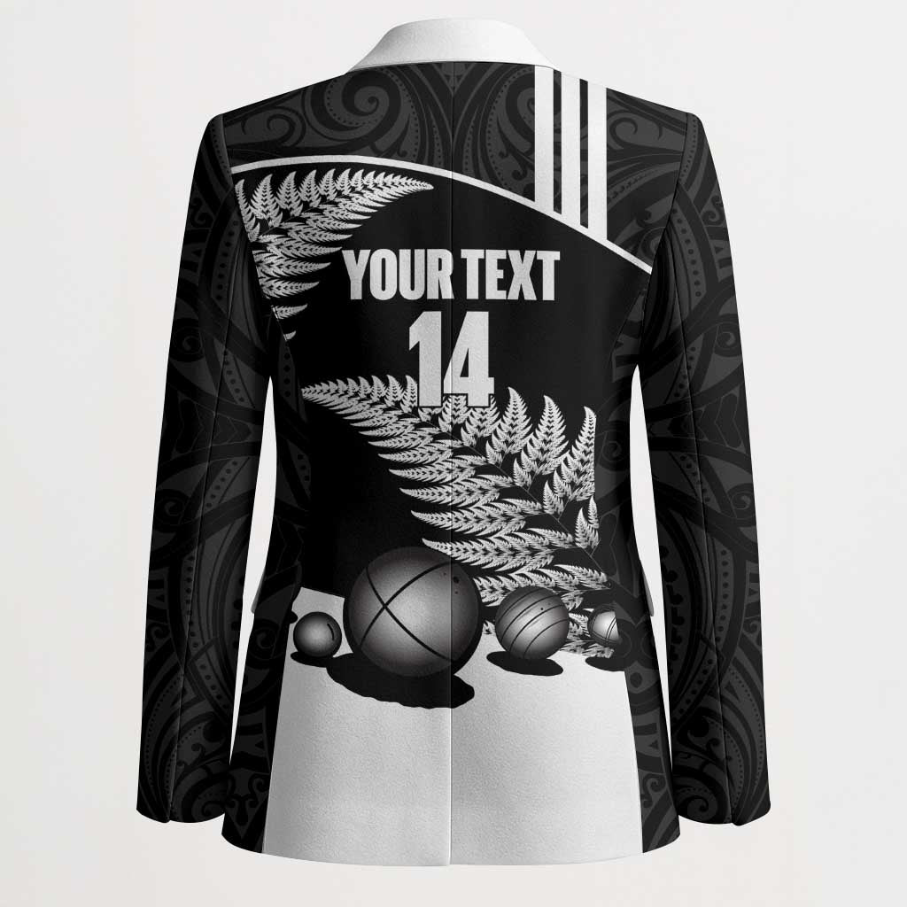 Custom New Zealand Silver Fern Petanque Blazer Aotearoa Maori Pattern LT14 - Polynesian Pride