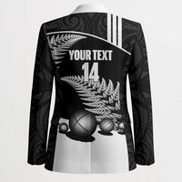 Custom New Zealand Silver Fern Petanque Blazer Aotearoa Maori Pattern LT14 - Polynesian Pride