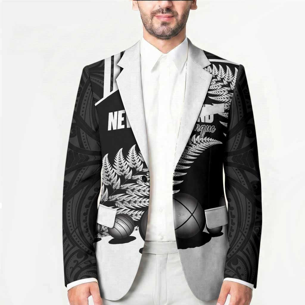 Custom New Zealand Silver Fern Petanque Blazer Aotearoa Maori Pattern LT14 - Polynesian Pride