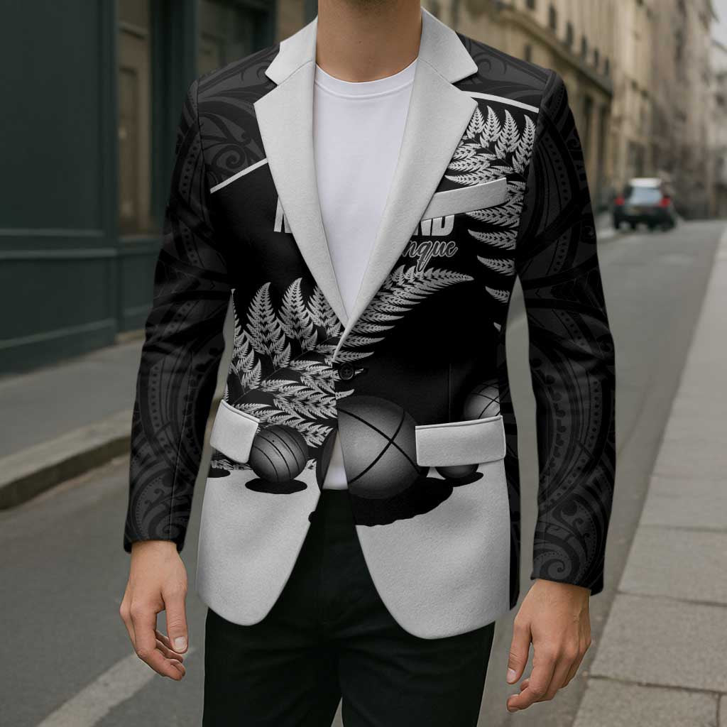 Custom New Zealand Silver Fern Petanque Blazer Aotearoa Maori Pattern LT14 - Polynesian Pride