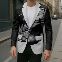 Custom New Zealand Silver Fern Petanque Blazer Aotearoa Maori Pattern LT14 - Polynesian Pride