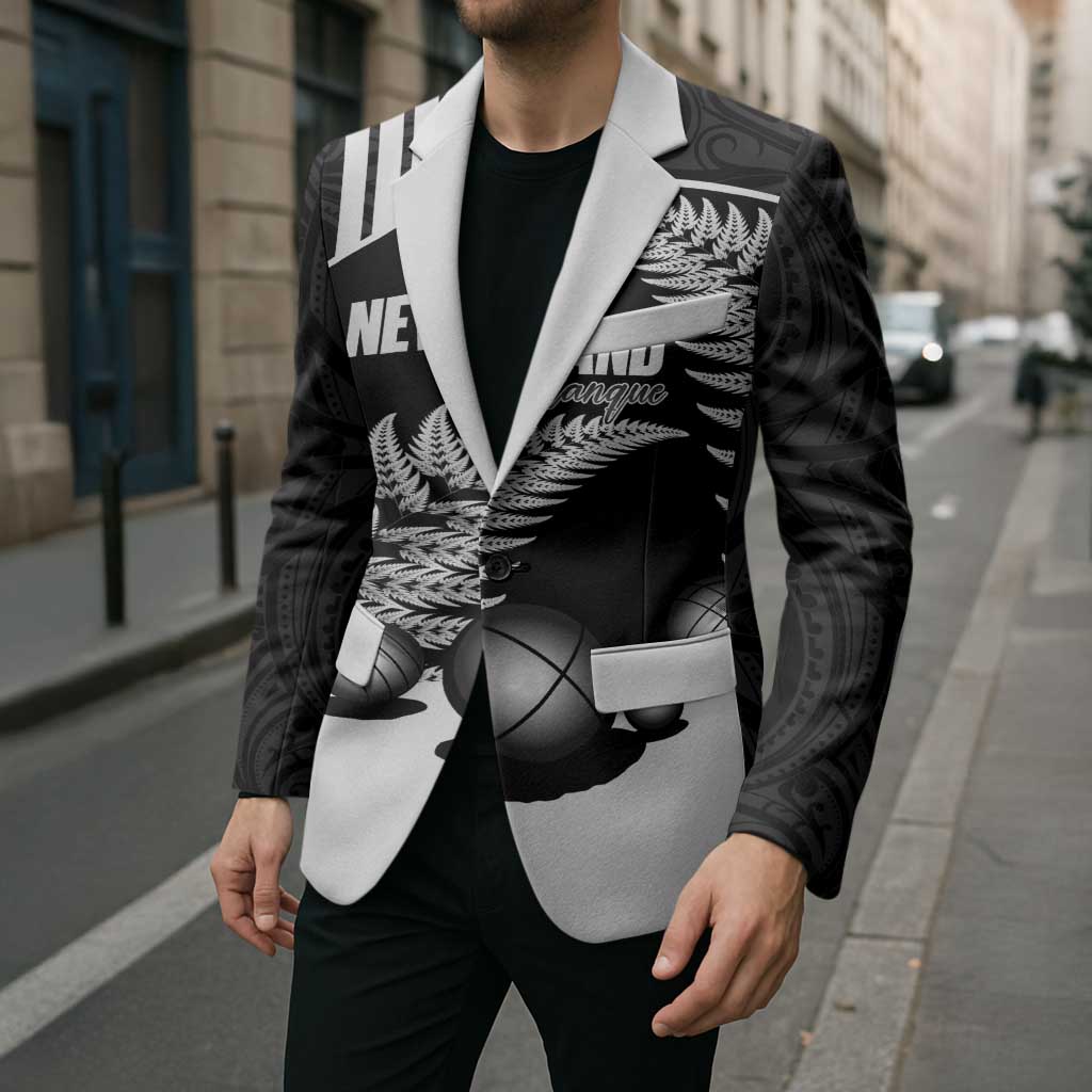 Custom New Zealand Silver Fern Petanque Blazer Aotearoa Maori Pattern LT14 - Polynesian Pride