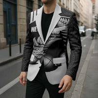 Custom New Zealand Silver Fern Petanque Blazer Aotearoa Maori Pattern LT14 - Polynesian Pride