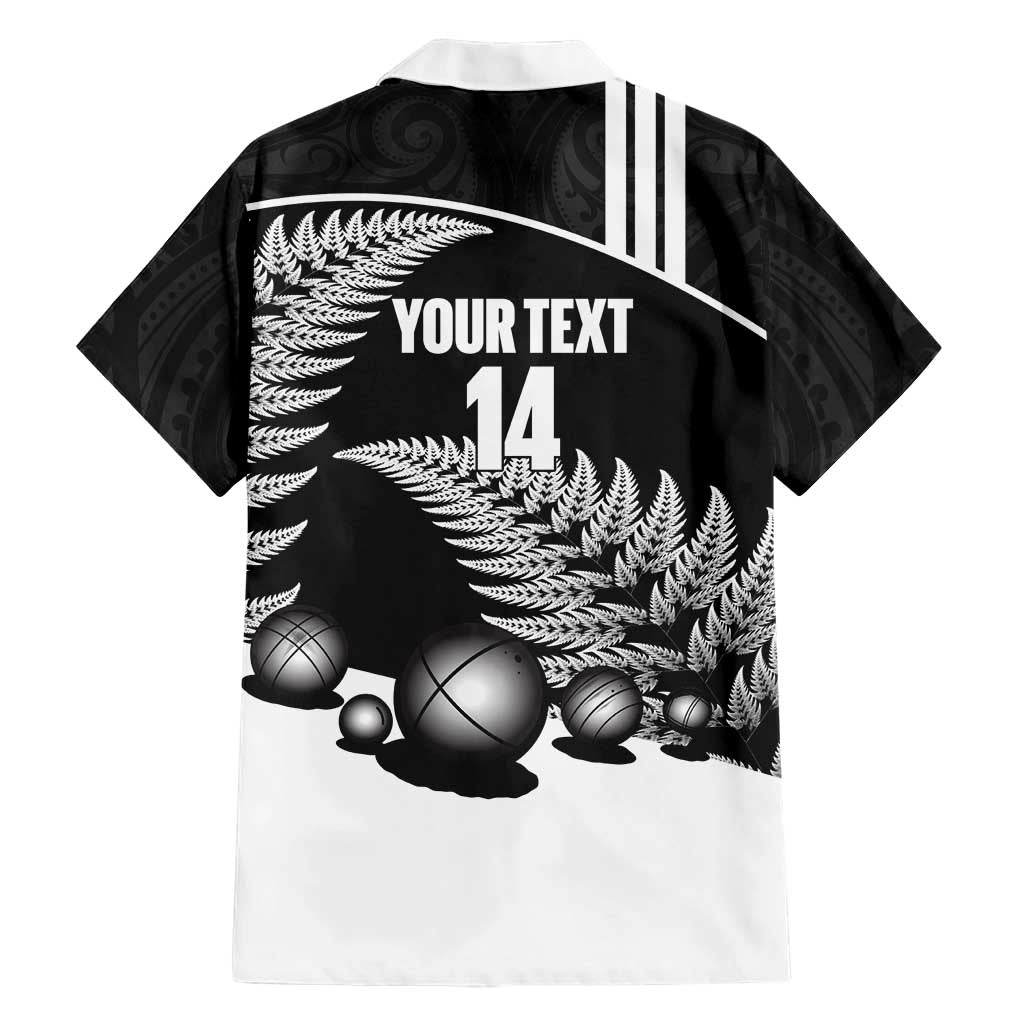 Custom New Zealand Silver Fern Petanque Hawaiian Shirt Aotearoa Maori Pattern