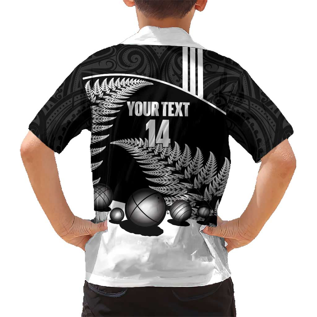 Custom New Zealand Silver Fern Petanque Hawaiian Shirt Aotearoa Maori Pattern