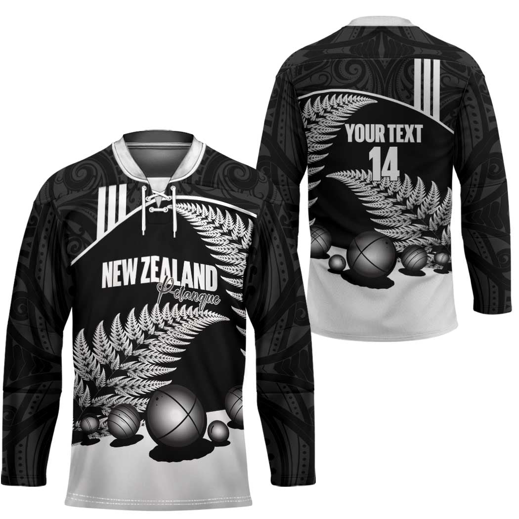 Custom New Zealand Silver Fern Petanque Hockey Jersey Aotearoa Maori Pattern LT14 - Polynesian Pride