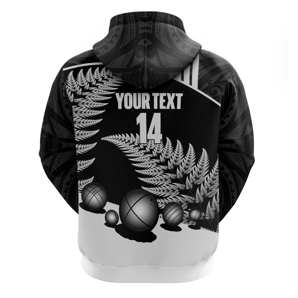 Custom New Zealand Silver Fern Petanque Hoodie Aotearoa Maori Pattern LT14 - Polynesian Pride