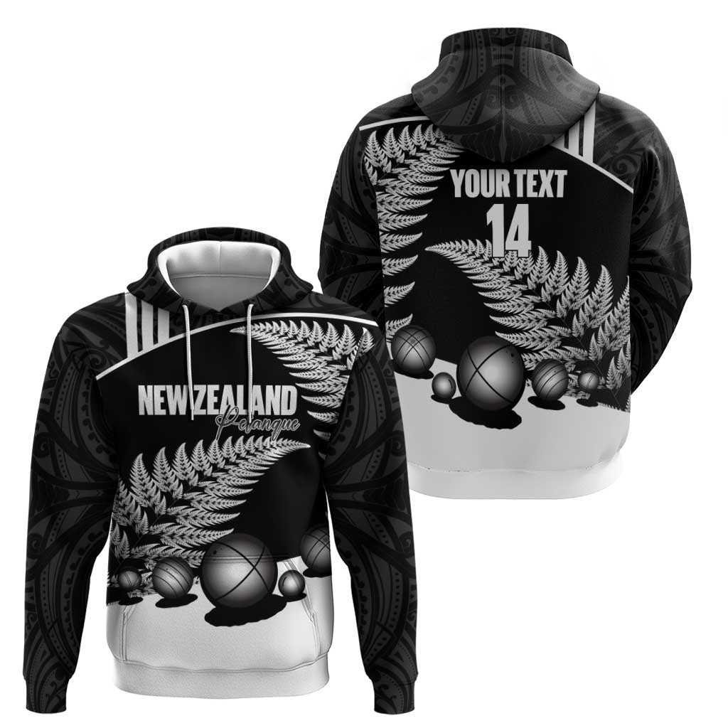 Custom New Zealand Silver Fern Petanque Hoodie Aotearoa Maori Pattern LT14 - Polynesian Pride