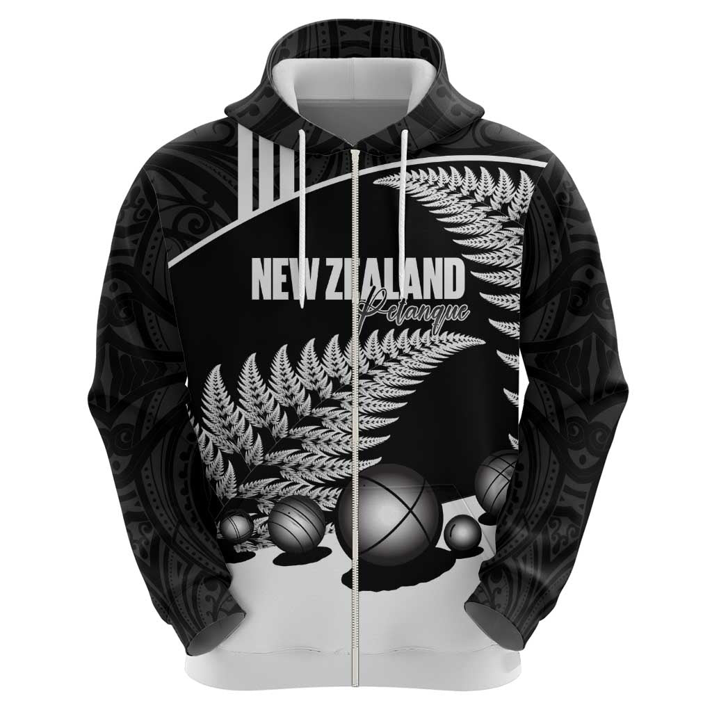 Custom New Zealand Silver Fern Petanque Hoodie Aotearoa Maori Pattern LT14 - Polynesian Pride