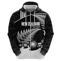 Custom New Zealand Silver Fern Petanque Hoodie Aotearoa Maori Pattern LT14 - Polynesian Pride