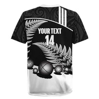 Custom New Zealand Silver Fern Petanque Rugby Jersey Aotearoa Maori Pattern