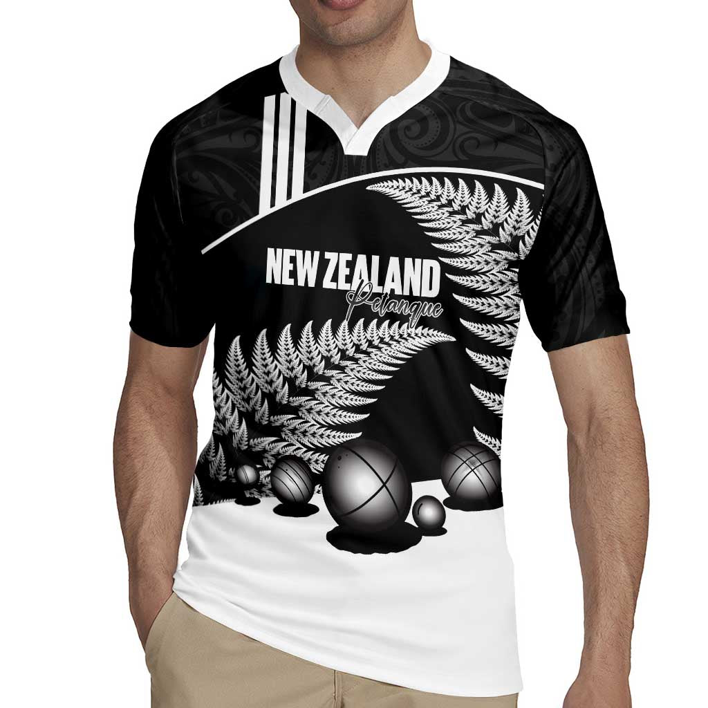 Custom New Zealand Silver Fern Petanque Rugby Jersey Aotearoa Maori Pattern
